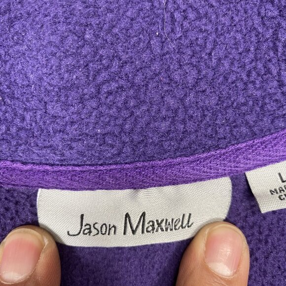 Jason Maxwell Womens Purple Fleece Vest Size Large Full Zip With Pockets - Picture 4 of 10